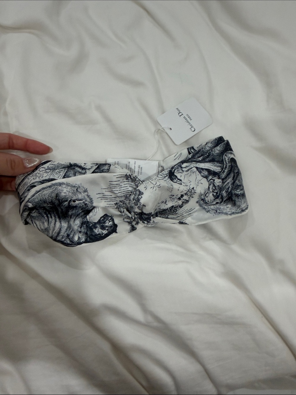 Dior Black & White Toile-Twist Headband